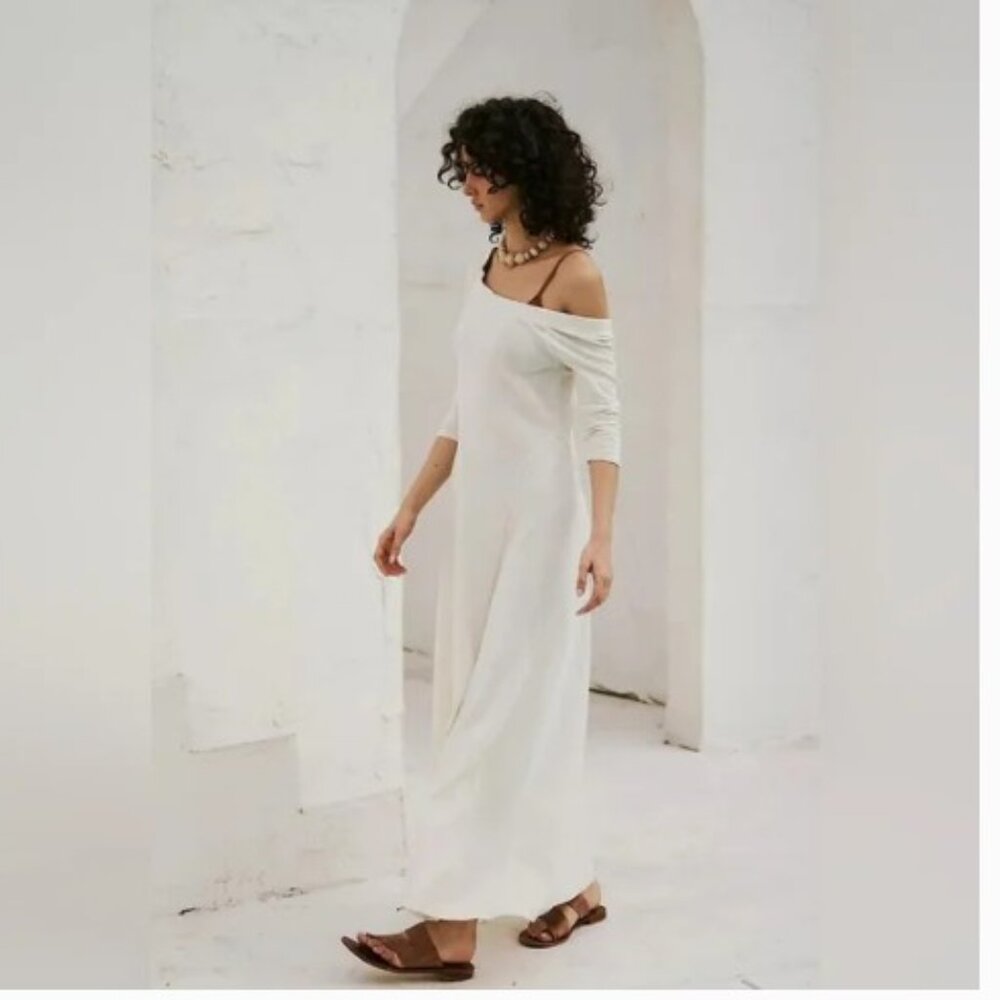Free People Cream Carrie Midi Dress, NWT, S - Picture 4 of 13